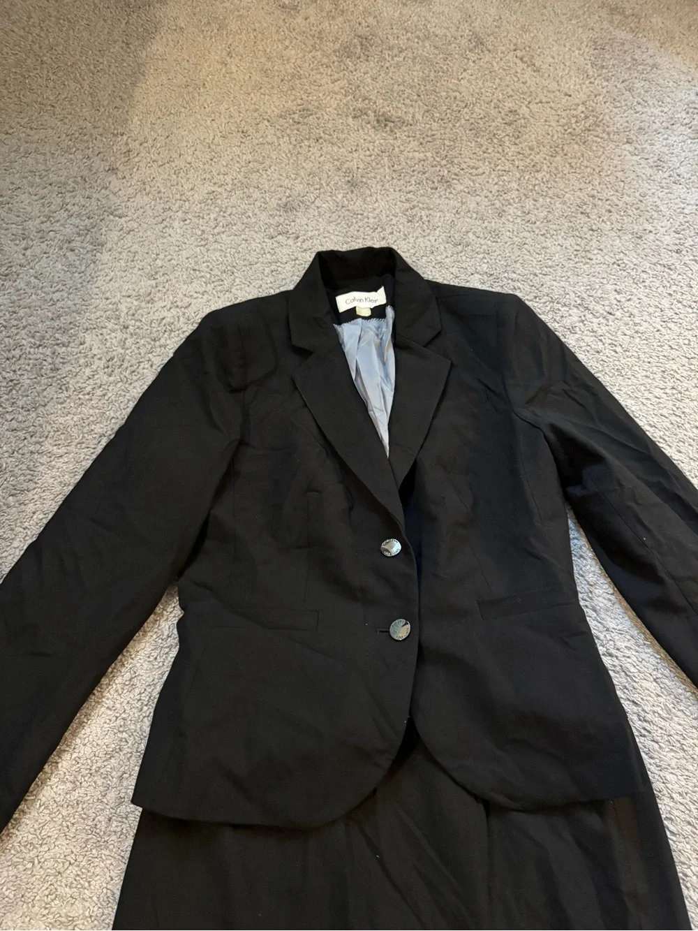 Calvin Klein Black Blazer with Light Gray Lining